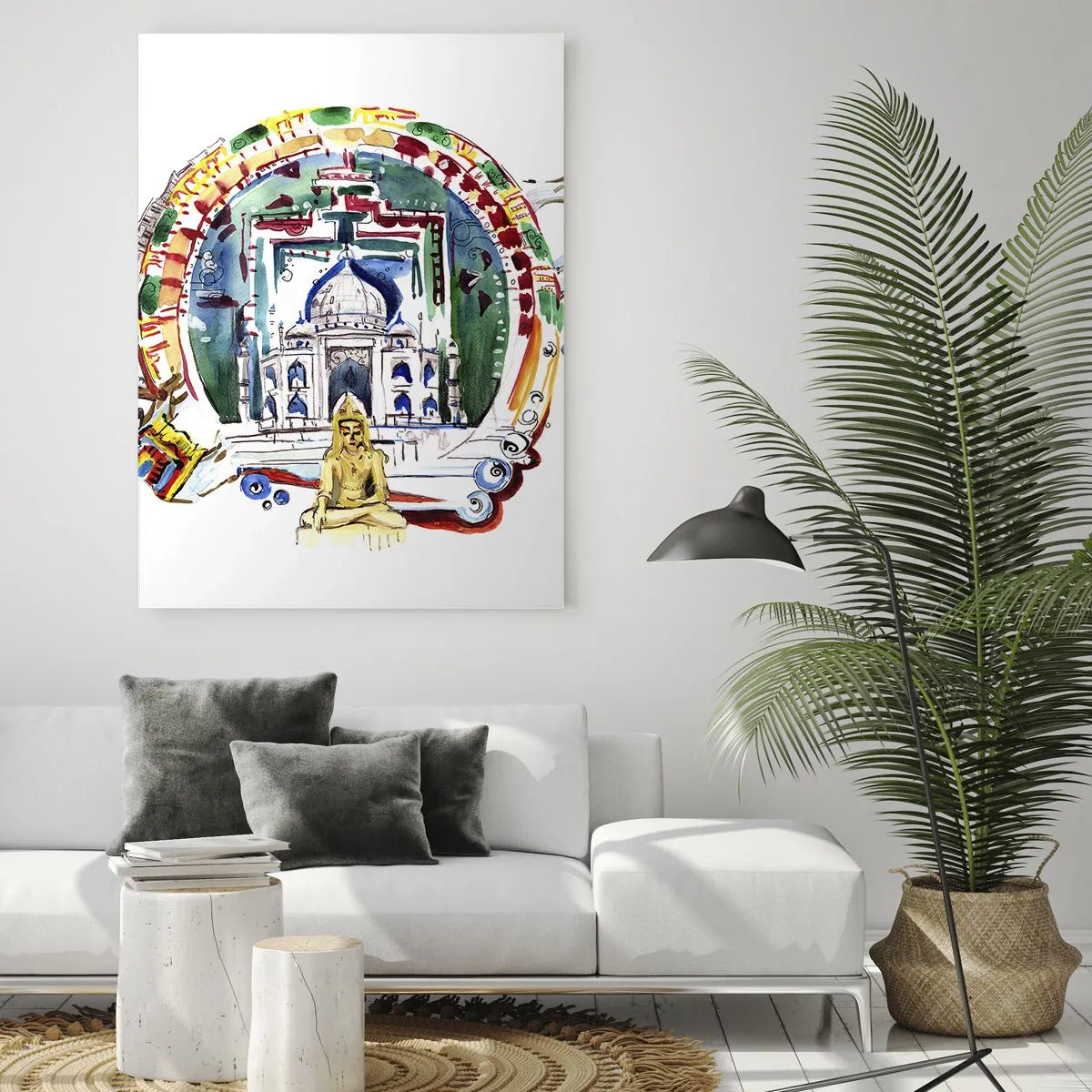 Quadro em vidro - O equilíbrio hindu do mundo - 80x120 cm