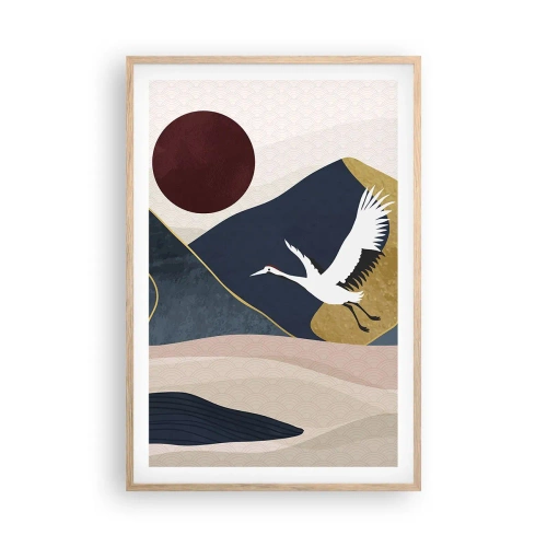 Pôster com moldura de carvalho claro - E o dia acaba novamente - 61x91 cm