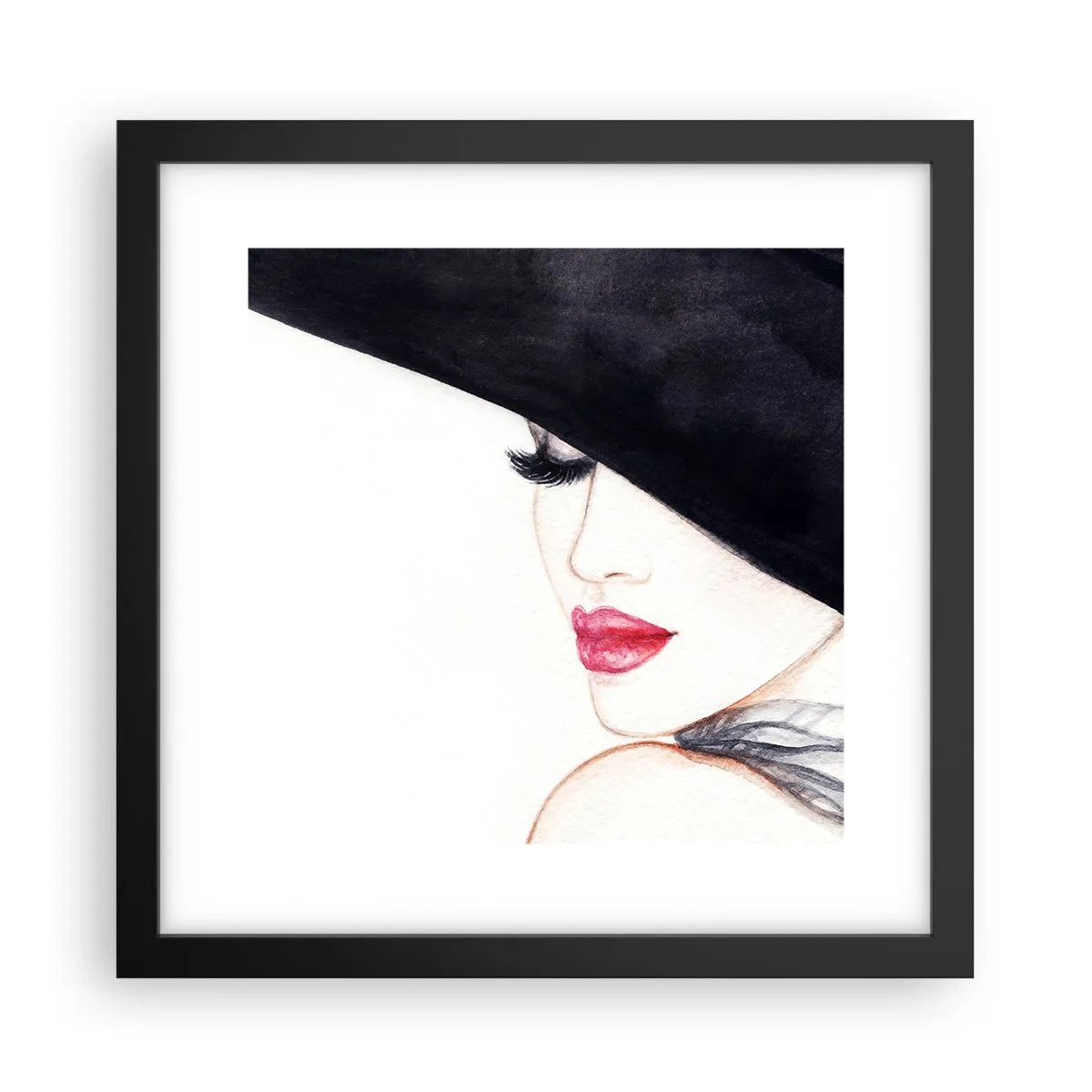 Pôster com moldura preta - Elegância e sensualidade - 30x30 cm