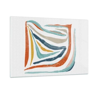 Quadro em vidro - Abstração com um sorriso amigável - 120x80 cm