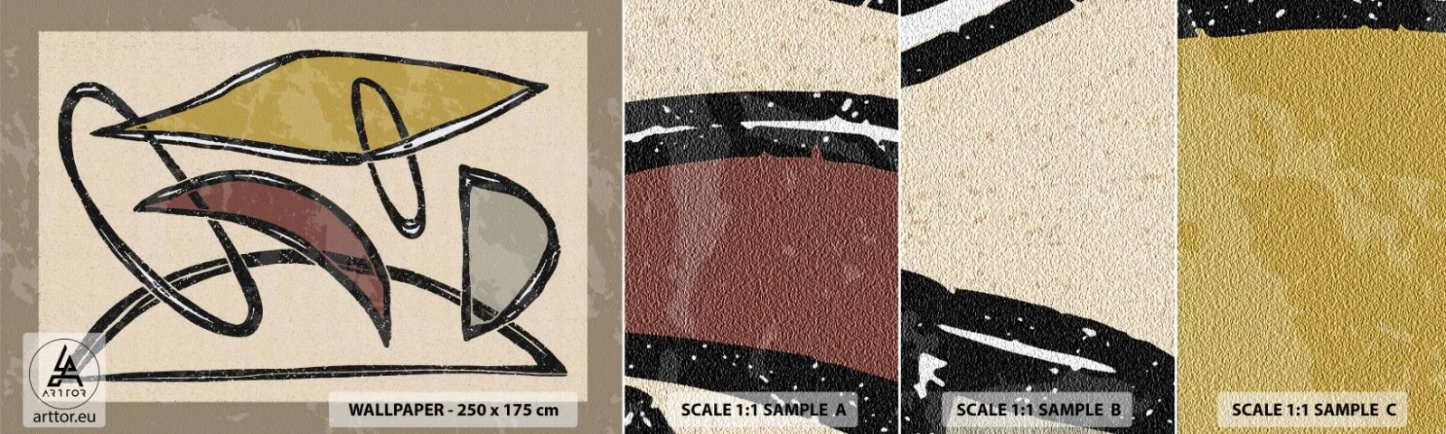 Amostra de Papel de Parede Standard Eco - Verticais e horizontais - Moderno, Abstração, Pedaço - 100x30 cm