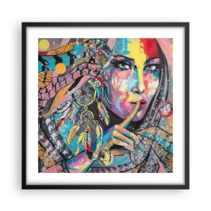 Pôster com moldura preta - Fique em silêncio até compreender - 50x50 cm