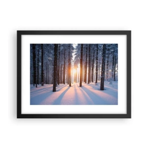 Pôster com moldura preta - Preto no branco - 40x30 cm