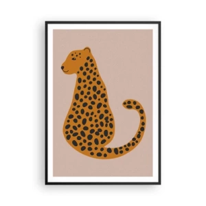 Pôster com moldura preta - A estampa de leopardo está na moda - 70x100 cm