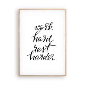 Pôster com moldura de carvalho claro - Equilíbrio da vida - 70x100 cm