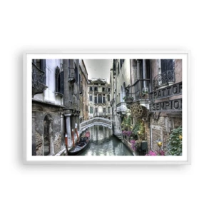 Pôster em moldura branca - Há séculos em devaneio silencioso - 91x61 cm