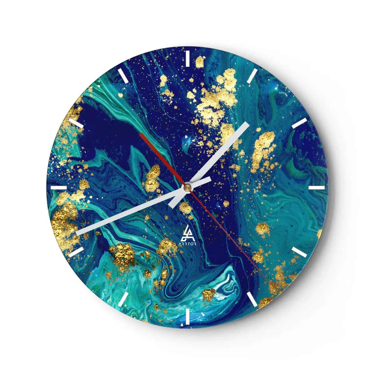 Relógio de parede - Relógio em vidro - Flocos de sol - 40x40 cm