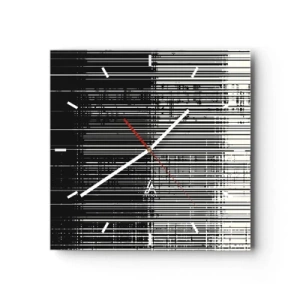 Relógio de parede - Relógio em vidro - Ondas e vibrações - 40x40 cm