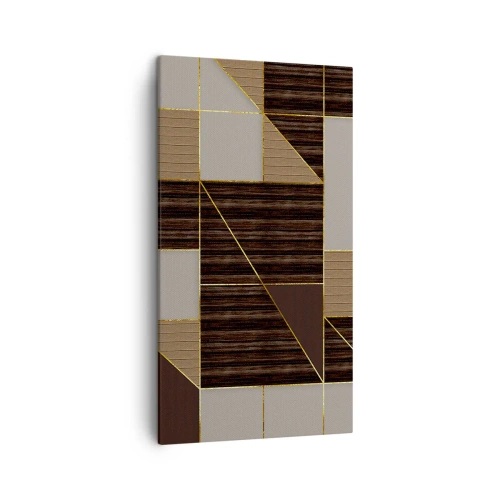 Quadro em tela - Mosaico de bronzes e ouro - 45x80 cm