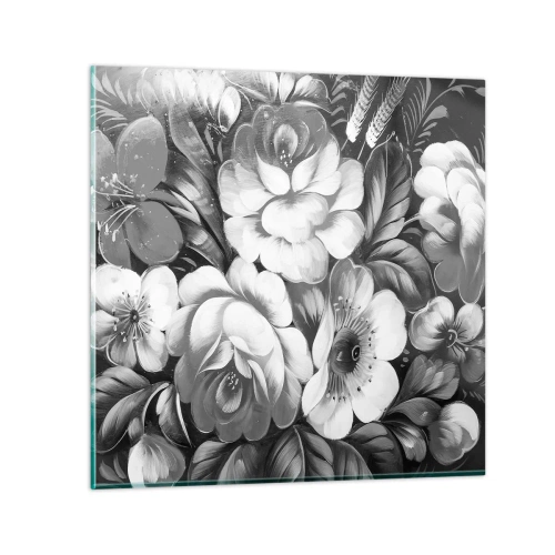 Quadro em vidro - A beleza em cinza - 40x40 cm