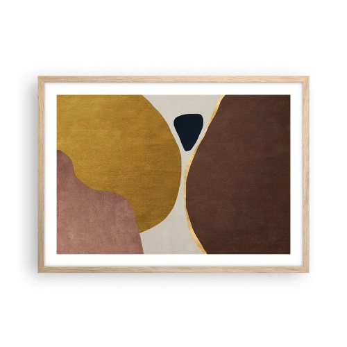 Pôster com moldura de carvalho claro - Abstração – um lugar no espaço - 70x50 cm