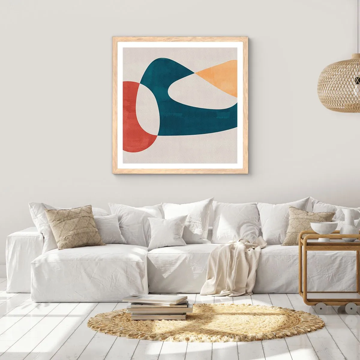 Pôster com moldura de carvalho claro - Influências e metamorfoses - 30x30 cm