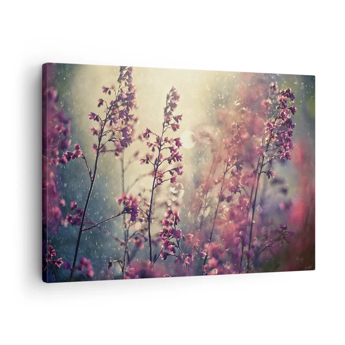 Quadro em tela - Flores ao sol com a natureza como pano de fundo - 70x50cm - Jardim Secreto - Decoração de parede moderna para a sala de estar e quarto ARTTOR
