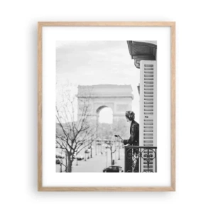 Pôster com moldura de carvalho claro - Quarto com vista - 40x50 cm