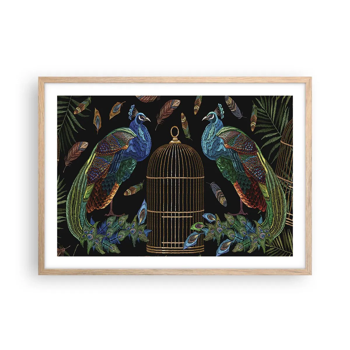 Pôster com moldura de carvalho claro - Em vestes reais - 70x50 cm