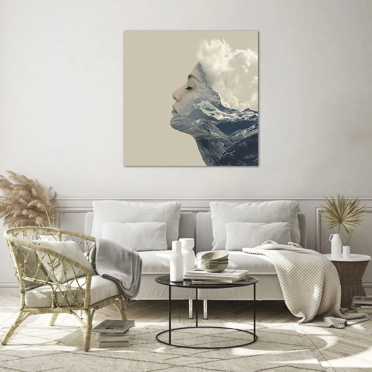 Quadro em vidro - A beleza dos elementos da natureza - 30x30 cm