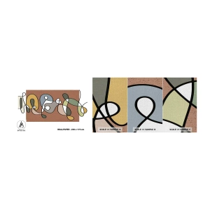 Amostra de papel de parede Premium Canvas - Abstração que vale a pena sorrir - Moderno, Abstração, Pedaço - 100x30 cm