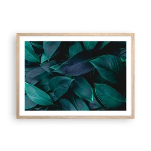 Pôster com moldura de carvalho claro - Verde em si - 70x50 cm