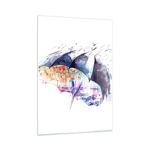 Quadro em vidro - Passeio na chuva - 50x70 cm