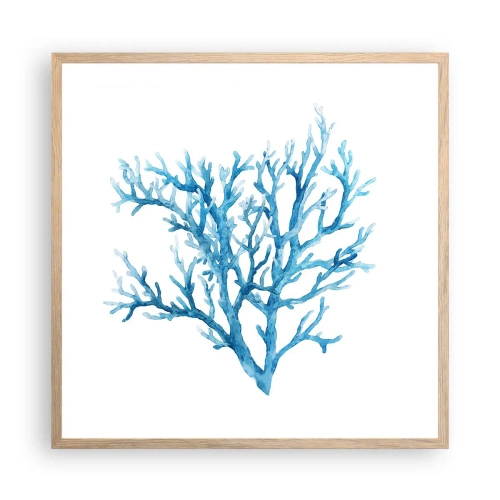 Pôster com moldura de carvalho claro - Filigrana náutica - 60x60 cm