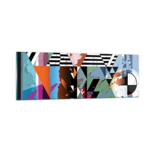 Quadro em vidro - Geométrica e organicamente - 90x30 cm