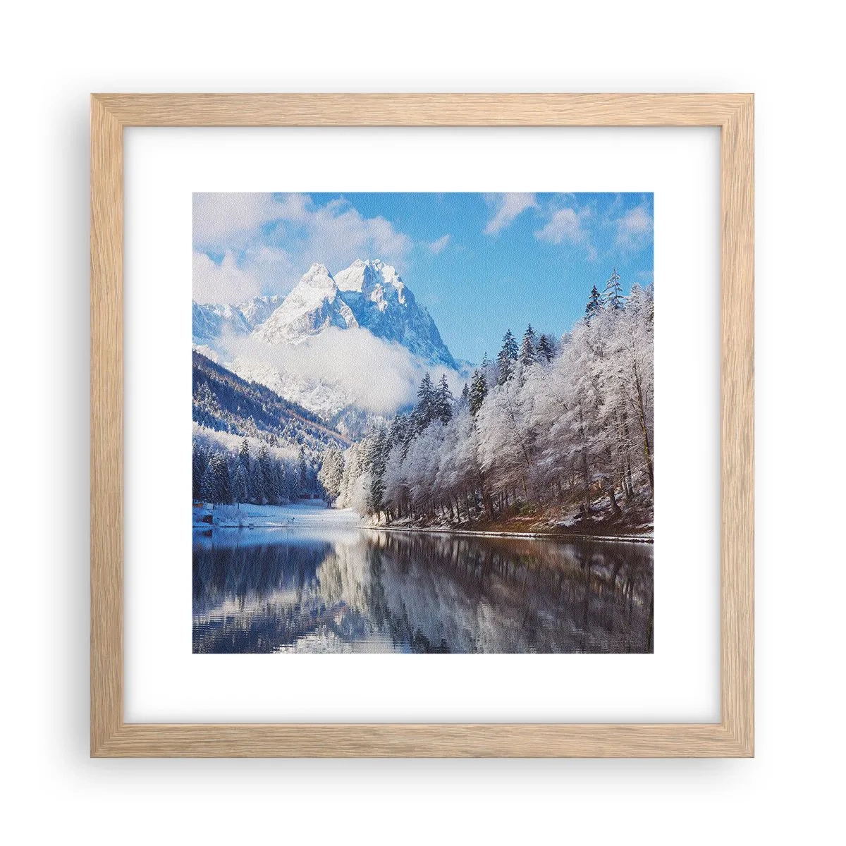 Pôster com moldura de carvalho claro - Guarda de neve - 30x30 cm