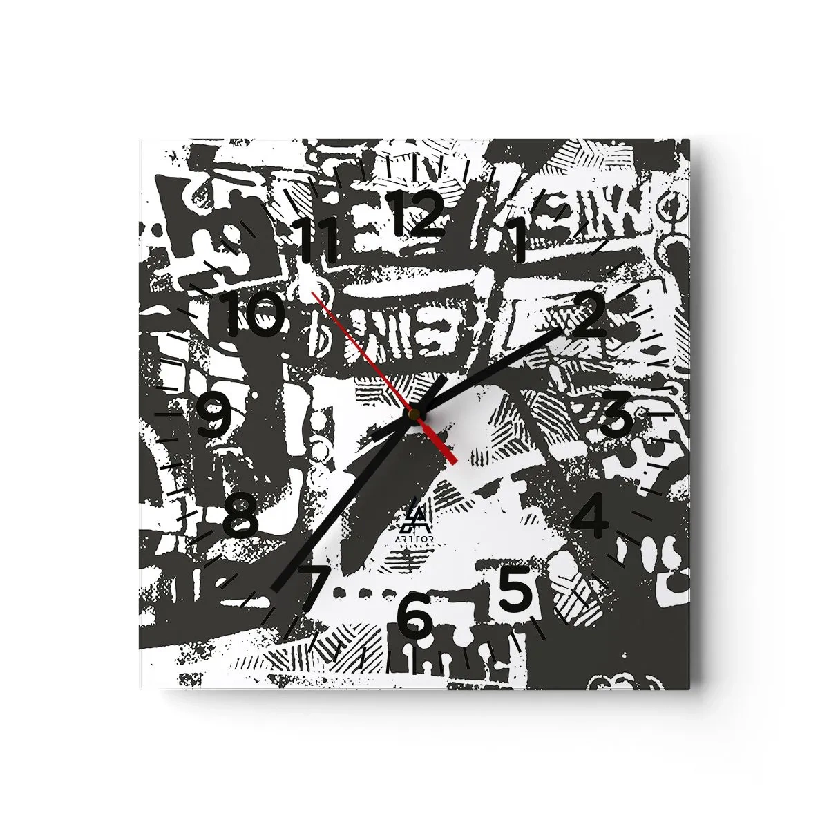 Relógio de parede - Relógio em vidro - Ordem ou caos? - 40x40 cm
