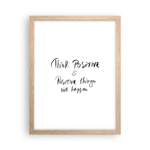 Pôster com moldura de carvalho claro - Como viver? - 30x40 cm