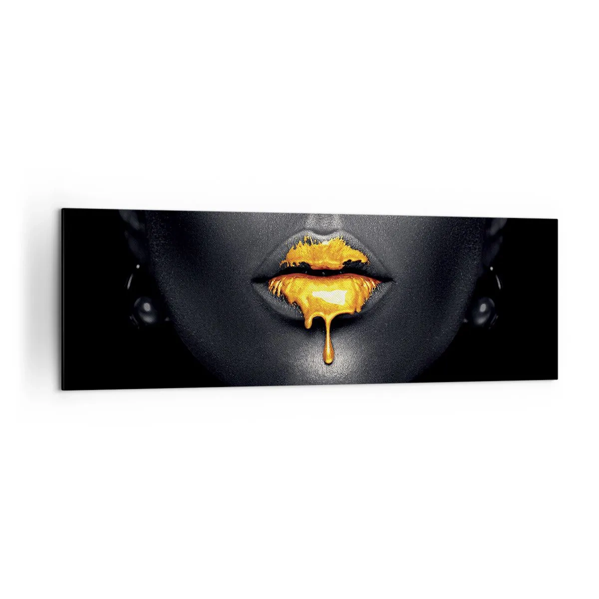 Quadro em tela - Boca dourada - 160x50 cm