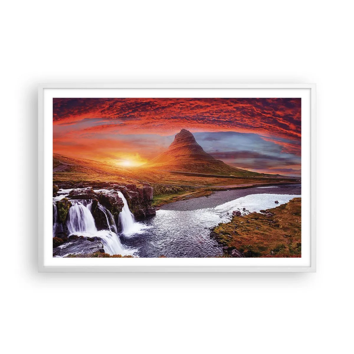 Pôster em moldura branca - A vista da Terra Média - 91x61 cm