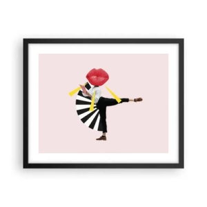 Pôster com moldura preta - Arte pop surreal - 50x40 cm