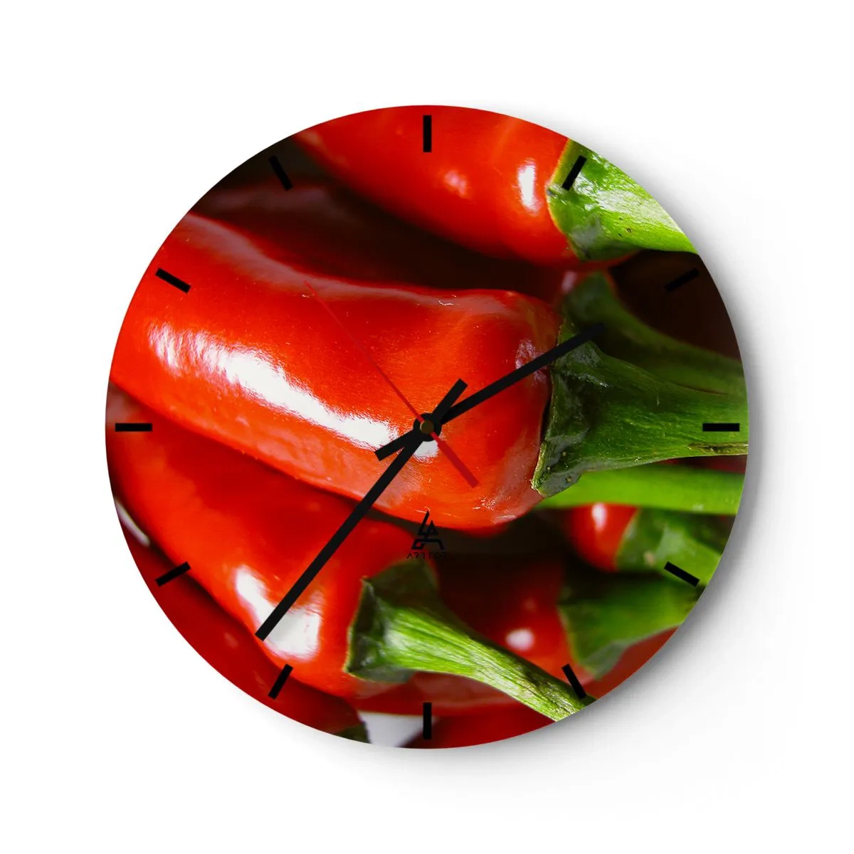 Relógio de parede - Relógio em vidro - Suculento, brilhante, liso - 40x40 cm