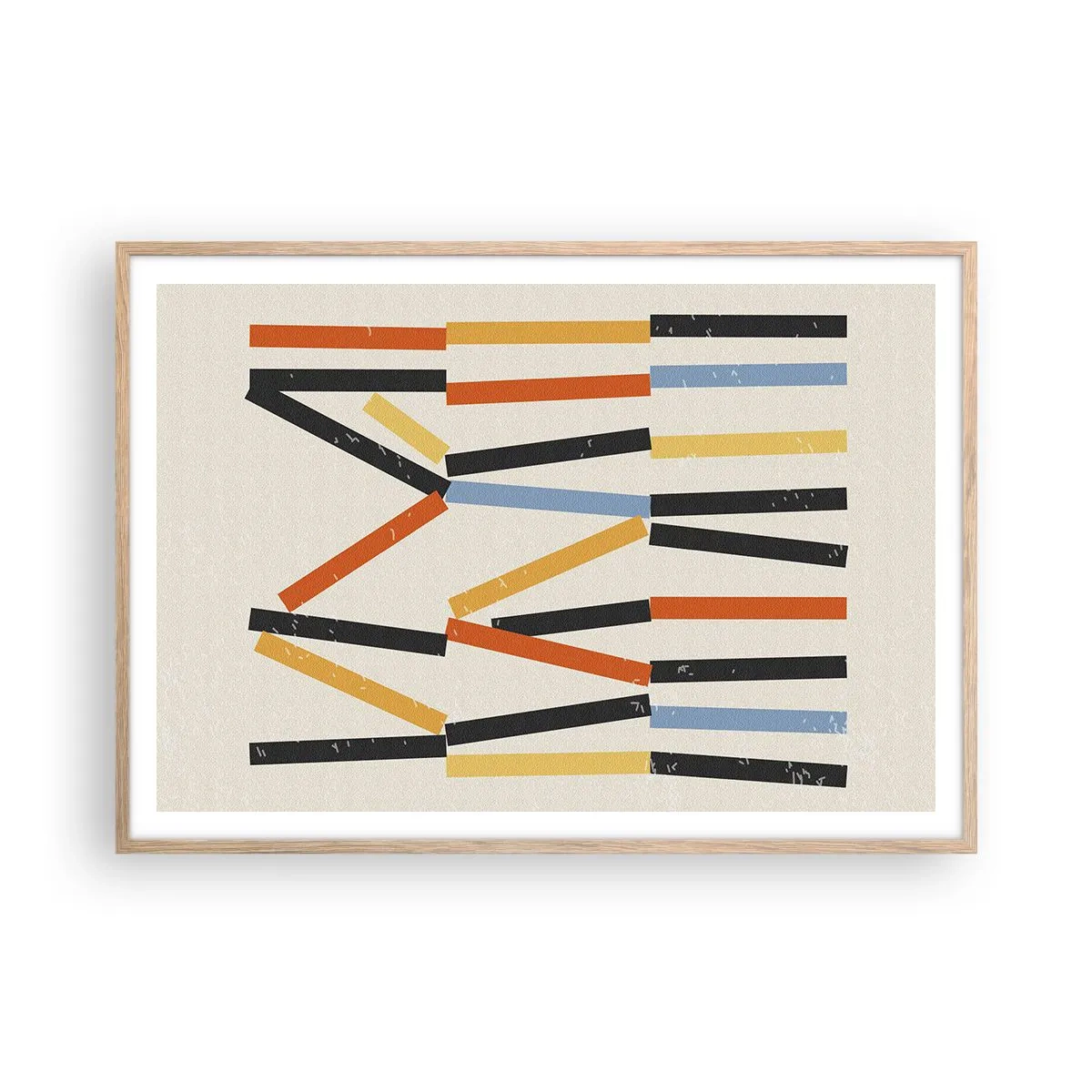 Pôster com moldura de carvalho claro - Composição ao nível - 100x70 cm