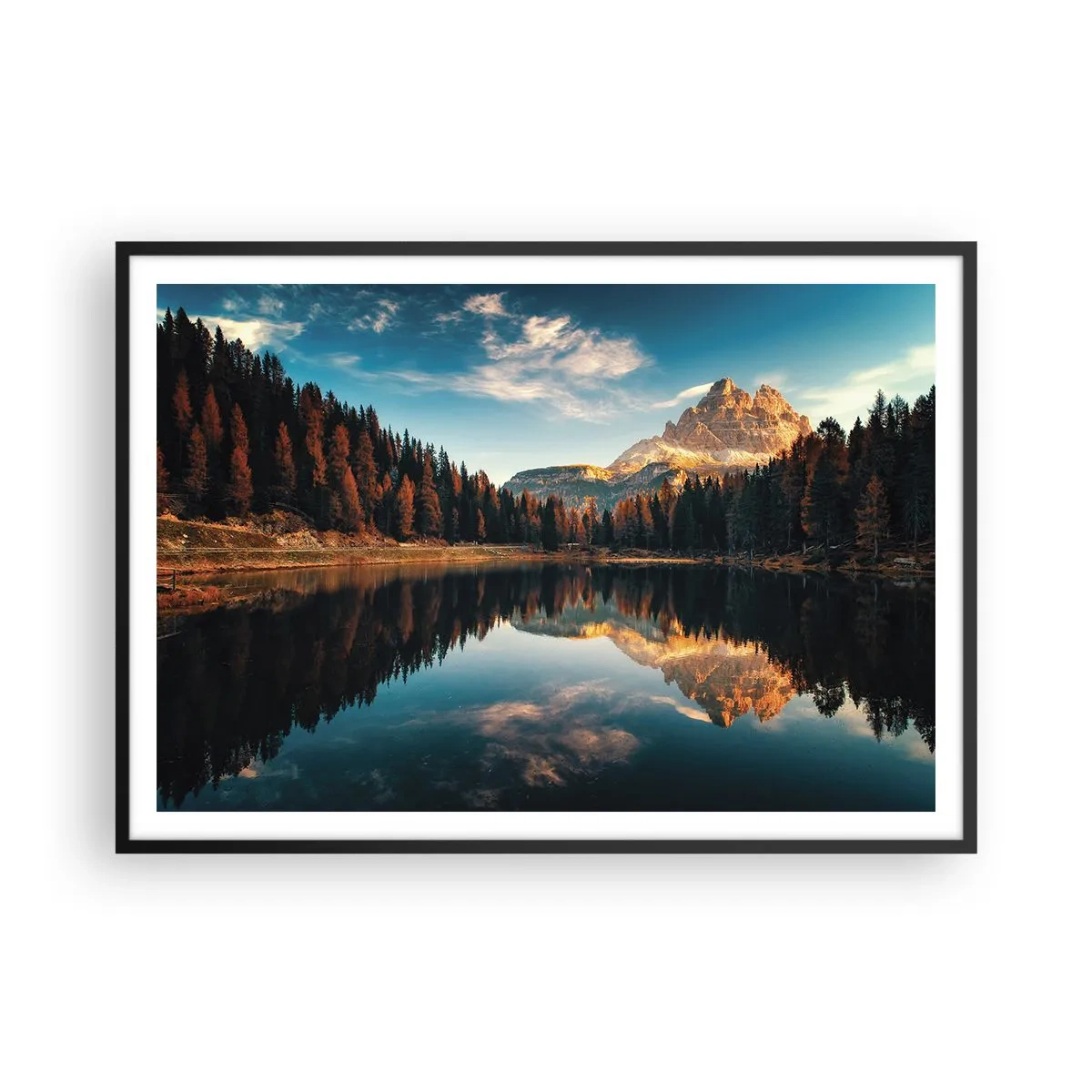 Pôster com moldura preta - Paisagem dupla - 100x70 cm