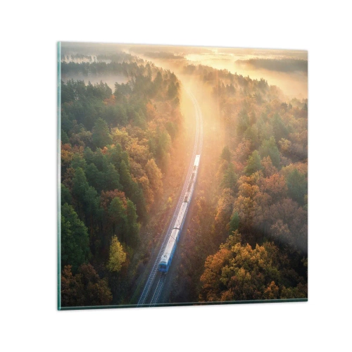 Quadro em vidro - Uma viagem de outono - 60x60 cm