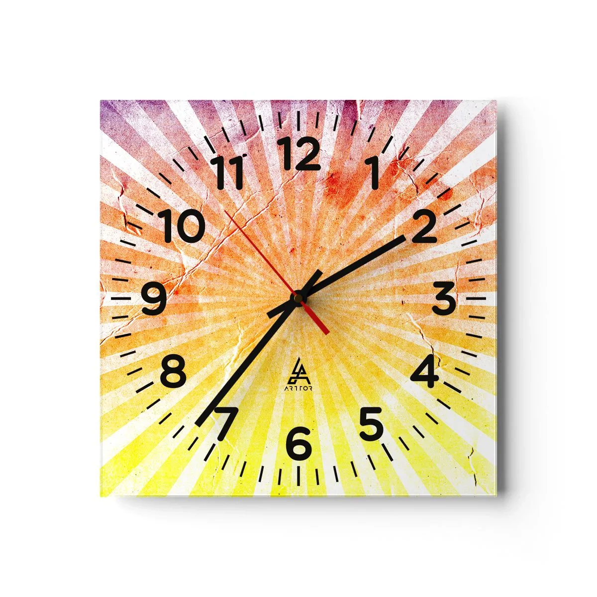 Relógio de parede - Relógio em vidro - Nasceres e entardeceres - 40x40 cm