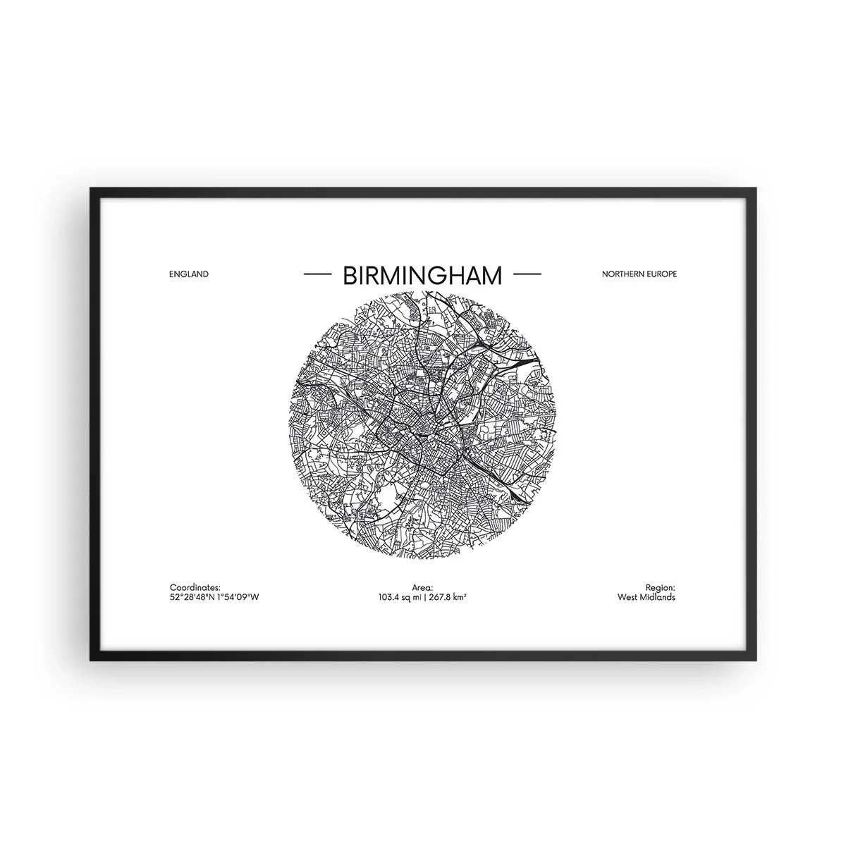 Pôster com moldura preta - Anatomia de Birmingham - 100x70 cm