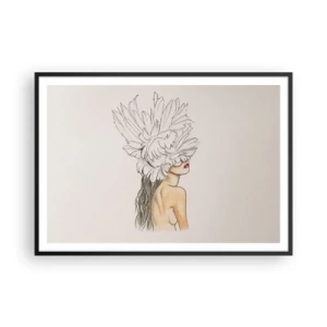 Pôster com moldura preta - Beleza coroada - 100x70 cm