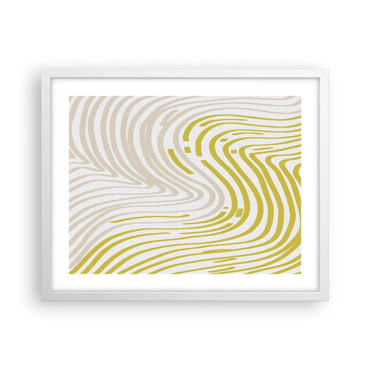 Pôster em moldura branca - Uma composição com uma curvatura suave - 50x40 cm