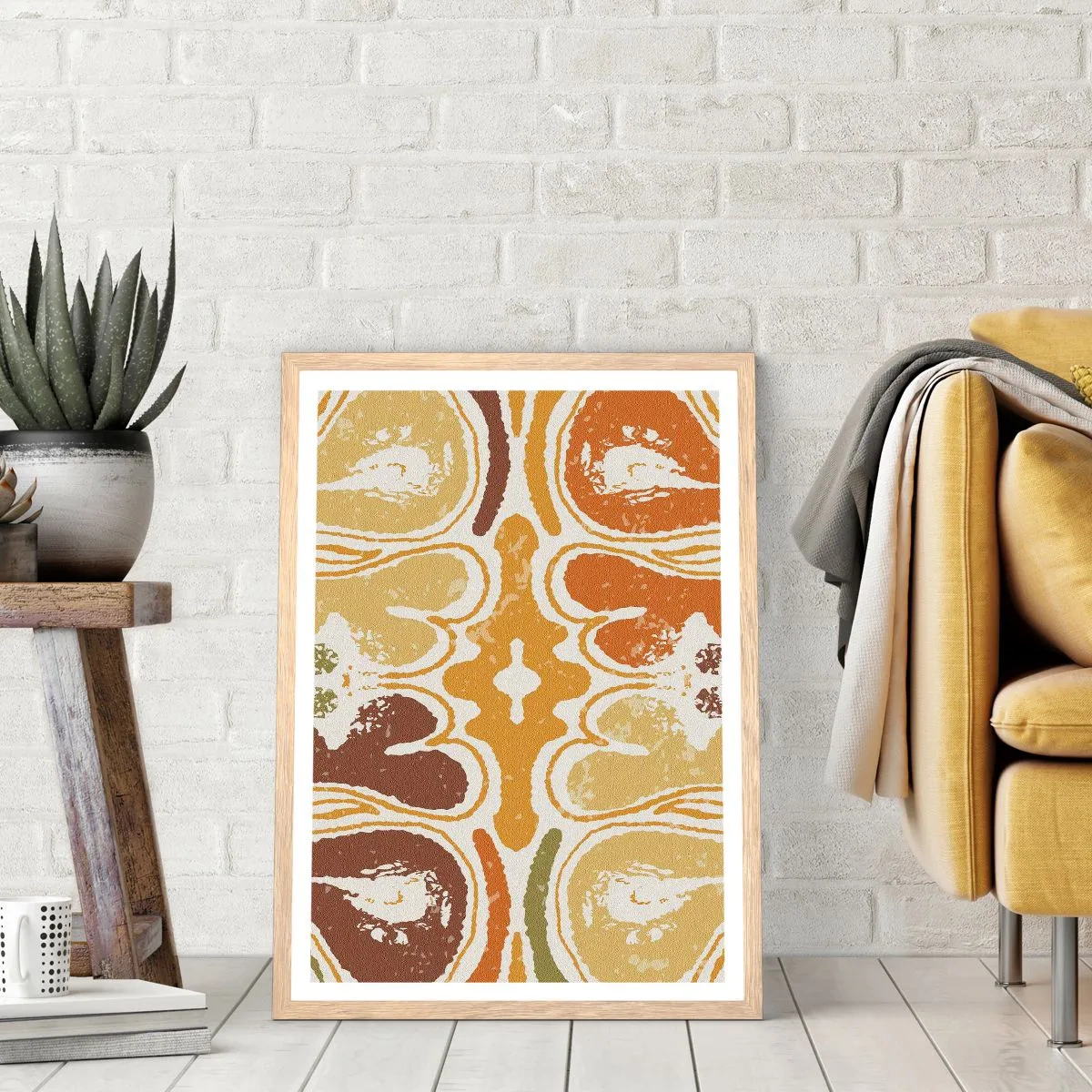 Pôster com moldura de carvalho claro - Abstração sentimental - 61x91 cm