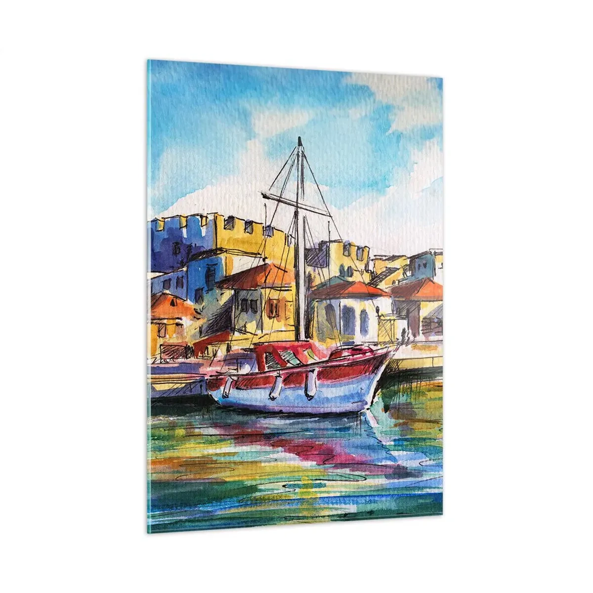 Quadro em vidro - Tarde de arco-íris - 50x70 cm