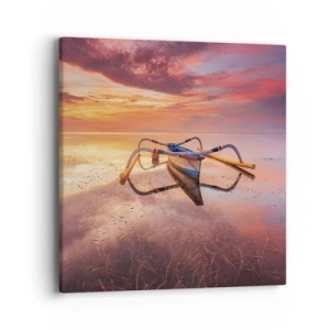 Quadro em tela - A calma de uma noite tropical - 40x40 cm