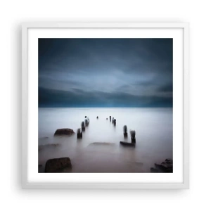 Pôster em moldura branca - Lago pensativo - 50x50 cm