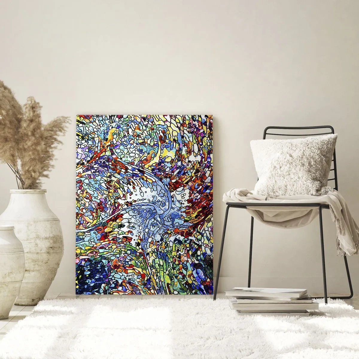 Quadro em vidro - Vitrais gotejantes - 50x70 cm