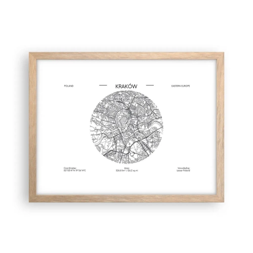 Pôster com moldura de carvalho claro - Anatomia de Cracóvia - 40x30 cm