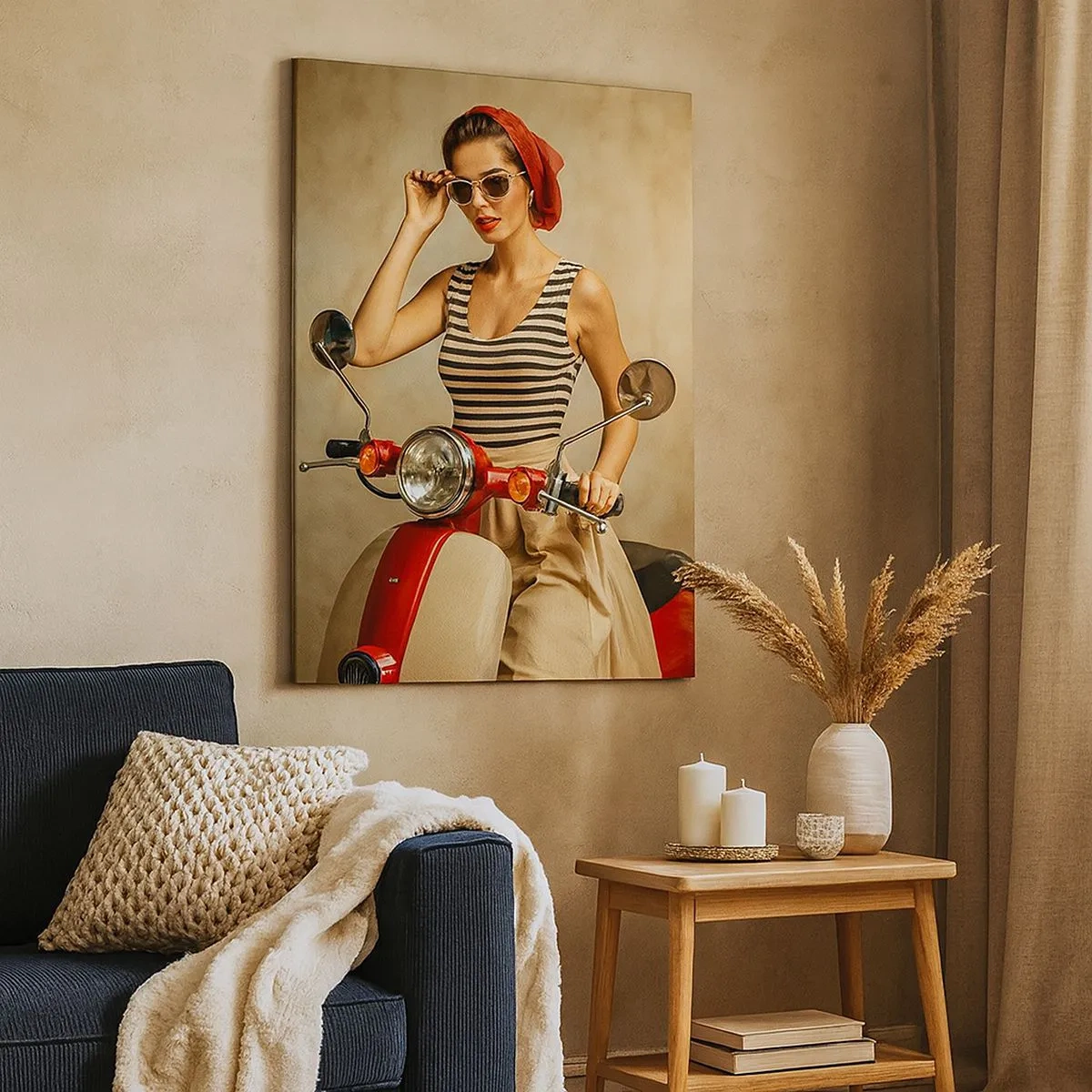 Quadro em tela - Encontro na viagem - 30x30 cm