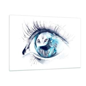 Quadro em vidro - Cara a cara com o selvagem - 120x80 cm