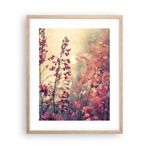 Pôster com moldura de carvalho claro - Jardim Secreto - 40x50 cm