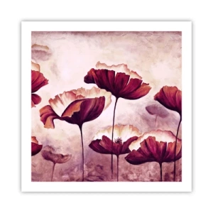 Pôster - Pétala vermelha e branca - 60x60 cm