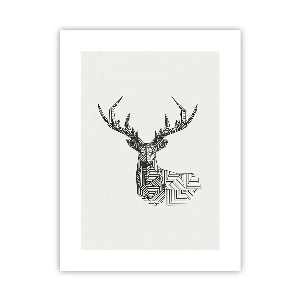 Pôster - Veado em estilo cubista - 30x40 cm